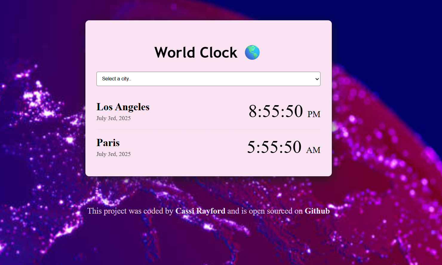 world clock project preview